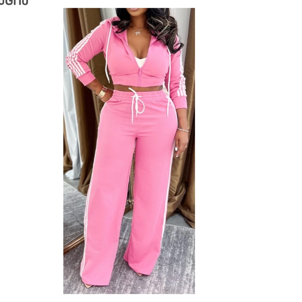 Keep in lLine Pink  Tracksuit Set